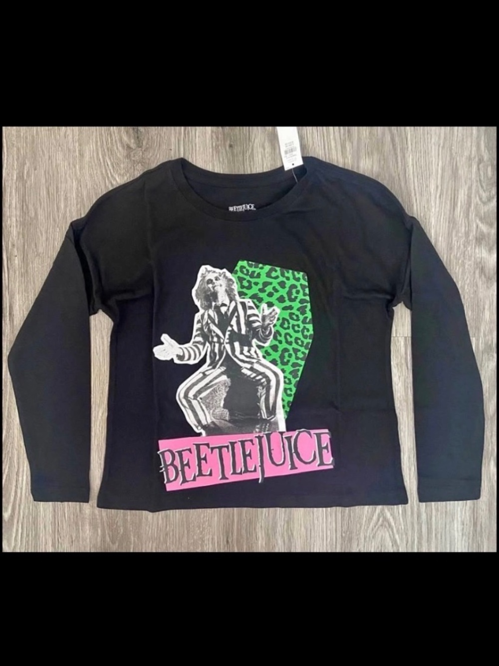 NWT: Old Navy BEETLEJUICE Long-Sleeved Cotton Tee Size Kids L (10-12 yrs)